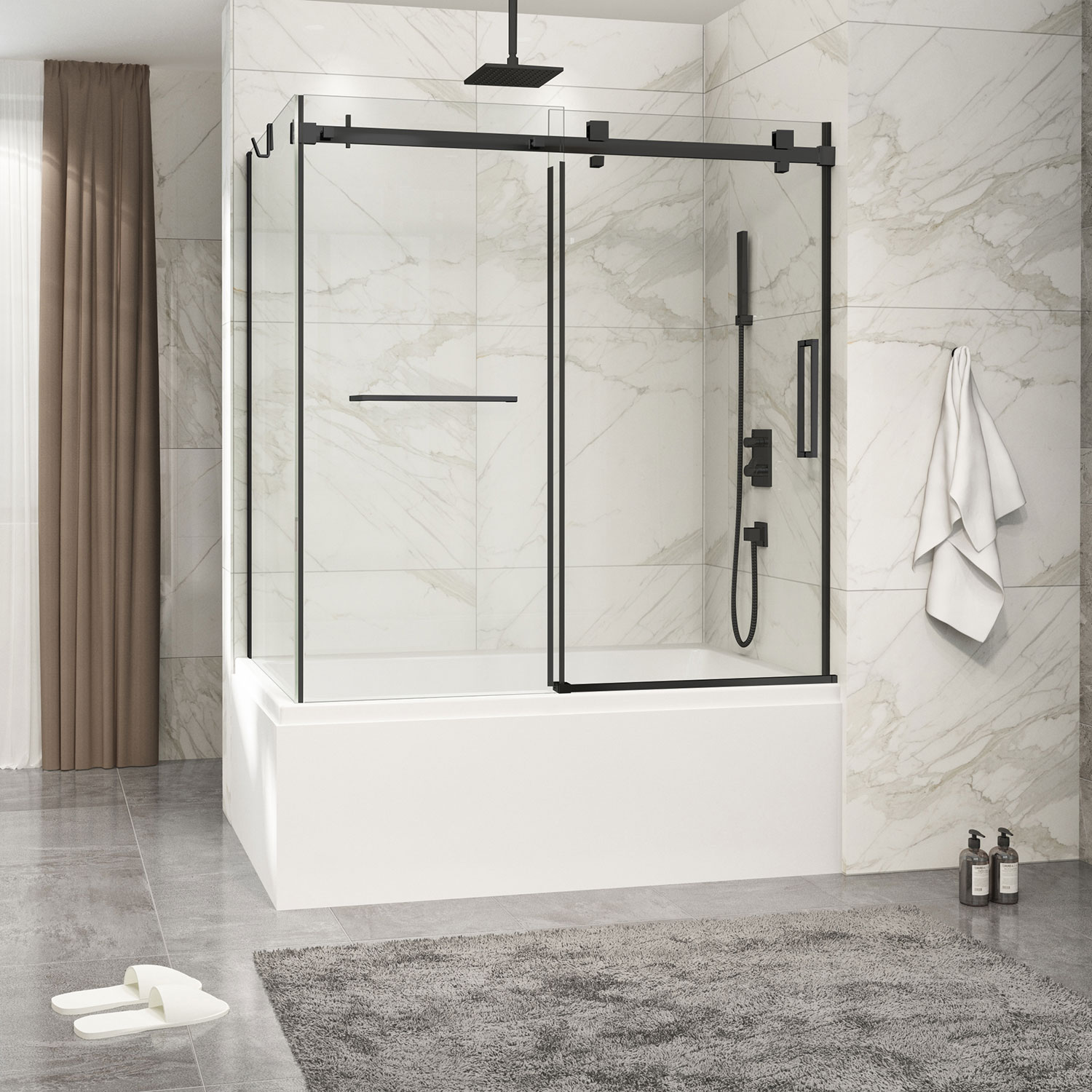 Skirt bathtub in alcove, 60